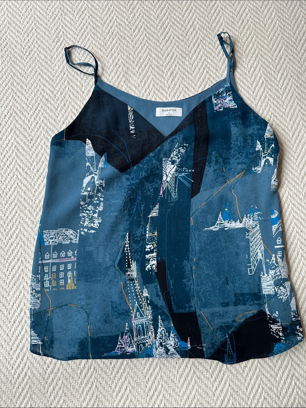 Babaton Navy Blue Graphic Cami